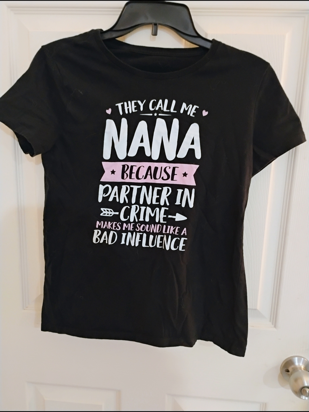Black "They Call Me Nana" Short Sleeve Graphic Tee